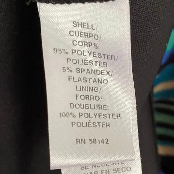 Maggy London, Off the Shoulder Ruffle Striped Dress, Blue, Green, Black, Multi - Picture 8 of 8